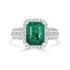 3.17ct Emerald Ring with 0.59tct Diamonds set in 14K White Gold
