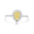 0.16 Yellow Diamond Rings with 0.53tct Diamond set in 14K Two Tone Gold