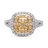 0.13Ct Yellow Diamond Ring With 0.95Tct Diamonds In 18K Two Tone Gold