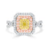 0.13tct Yellow Diamond Ring with 0.73tct Diamonds set in 14K Two Tone Gold