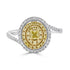 0.20tct Yellow Diamond ring with 0.59tct diamonds set in 18K two tone gold
