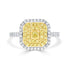 0.12ct Yellow Diamond Ring with 0.83tct Diamonds set in 14K Two Tone Gold