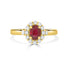0.80ct Ruby Ring With 0.36tct Diamonds Set In 14K Yellow Gold