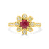 0.72Ct Ruby Ring With 0.18Tct Diamonds Set In 18K Yellow Gold