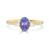 1.23ct Sapphire Rings with 0.25tct diamonds set in 14KT yellow gold