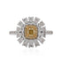 0.28Ct Yellow Diamond Ring With 1.16Tct Diamonds In 18K Two Tone Gold