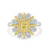0.28tct Yellow Diamonds Rings with 0.41tct diamonds set in 18kt two tone gold