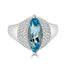 2.85ct Aquamarine ring with 0.23tct diamonds set in 14K white gold