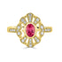 0.59ct Spinel ring with 0.26tct diamonds set in 14K yellow gold