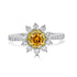 0.24ct Orange Diamond ring with 0.68tct diamond accents set in 14K two tone gold