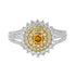 0.25ct Orange Diamond ring with 0.80tct diamond accents set in 14K two tone gold