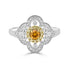 0.24ct Orange Diamond ring with 0.30tct diamond accents set in 14K two tone gold