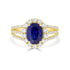 1.87ct Sapphire Ring with 0.76tct Diamonds set in 14K Yellow Gold