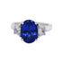 Oval 4.14Ct Tanzanite Ring With 0.71Tct Diamond Accents In 18Kt White Gold