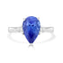 3.26ct Tanzanite Ring with 0.27tct Diamonds set in 14K White Gold