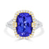 5.76ct Tanzanite Ring with 0.47tct Diamonds set in 14K Two Tone Gold