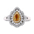 0.18Ct Yellow Diamond Ring With 0.40Tct Mixed Diamond Accents In 18K Two Tone Gold