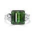 9.23ct Tourmaline ring with 0.48tct diamonds set in 14kt white gold