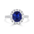 2.23ct Sapphire Ring with 0.63tct Diamonds set in 14K White Gold