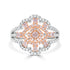 0.52ct Pink Diamond Ring with 0.6ct Diamonds set in 14K Two Tone