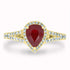 1.25Ct Ruby Ring With 0.40Tct Diamonds Set In 14K Yellow Gold