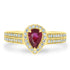 0.61Ct Ruby Ring With 0.29Tct Diamonds Set In 14K Yellow Gold