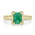 1.53ct Emerald Rings with 0.20tct diamonds set in 14kt yellow gold