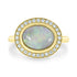 1.10ct Opal Rings with 0.21tct diamonds set in 14kt yellow gold