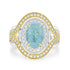 Unique Teal 2.54ct Paraiba Tourmaline Ring With 0.58tct Diamond Accents In 18K Two Tone Gold