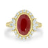 4.43Ct Ruby Ring With 0.72Tct Diamonds Set In 14K Yellow Gold