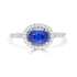 1.54Ct Sapphire Ring With 0.31Tct Diamonds Set In 14K White Gold