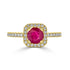 1.01ct Ruby ring with 0.25tct diamonds set in 14K yellow gold
