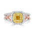 0.81tct Yellow Diamonds Rings with 0.70tct white diamonds set in 14kt two tone gold