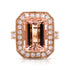 7.03ct Morganite ring with 0.91tct diamonds set in 14K rose gold