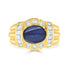 2.5ct Sapphire Cabochon Ring with 0.7tct Diamonds set in 18K Yellow Gold