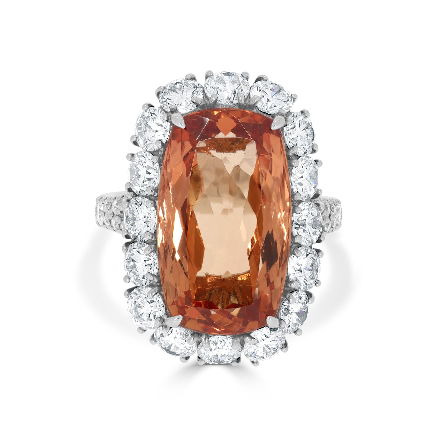 Ritmisch tank De vreemdeling 15.28ct Imperial Topaz Ring With 3.54ct Diamonds Set In Platinum ‐ Gem Bleu Ritmisch tank De vreemdeling 15.28ct Imperial Topaz Ring With 3.54ct Diamonds Set In Platinum ‐ Gem Bleu