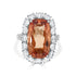15.28ct Imperial Topaz Ring With 3.54ct Diamonds Set In Platinum