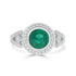 1.49ct Emerald Rings with 0.40tct diamonds set in 14kt white gold