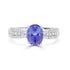 1.86ct Tanzanite Ring With 0.22tct Diamonds Set In 14K White Gold