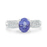 1.70ct Tanzanite Rings with 0.23tct diamonds set in 14kt white gold