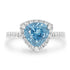 4.29ct Blue Zircon Ring with 0.37tct Diamonds set in 950 Platinum