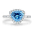 3.52ct Blue Zircon Ring with 0.37tct Diamonds set in 950 Platinum