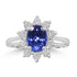 1.66ct Tanzanite Rings with 0.61tct Diamond set in 14K White Gold