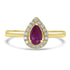 0.54ct Ruby Rings with 0.11tct Diamond set in 14K Yellow Gold