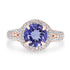 2ct Tanzanite Rings with 0.65tct Diamond set in 14K Rose Gold