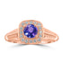 0.48ct Tanzanite Rings with 0.15tct Diamond set in 14K Rose Gold