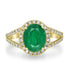 2.28ct Emerald Rings with 0.41tct Diamond set in 14K Yellow Gold