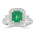 1.32ct Emerald Rings with 0.41tct Diamond set in 14K White Gold