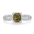 1.5ct Demantoid Garnet Ring with 0.62tct Diamonds set in 14K White Gold