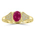 1.15ct Ruby Rings with 0.12tct Diamond set in 14K Yellow Gold